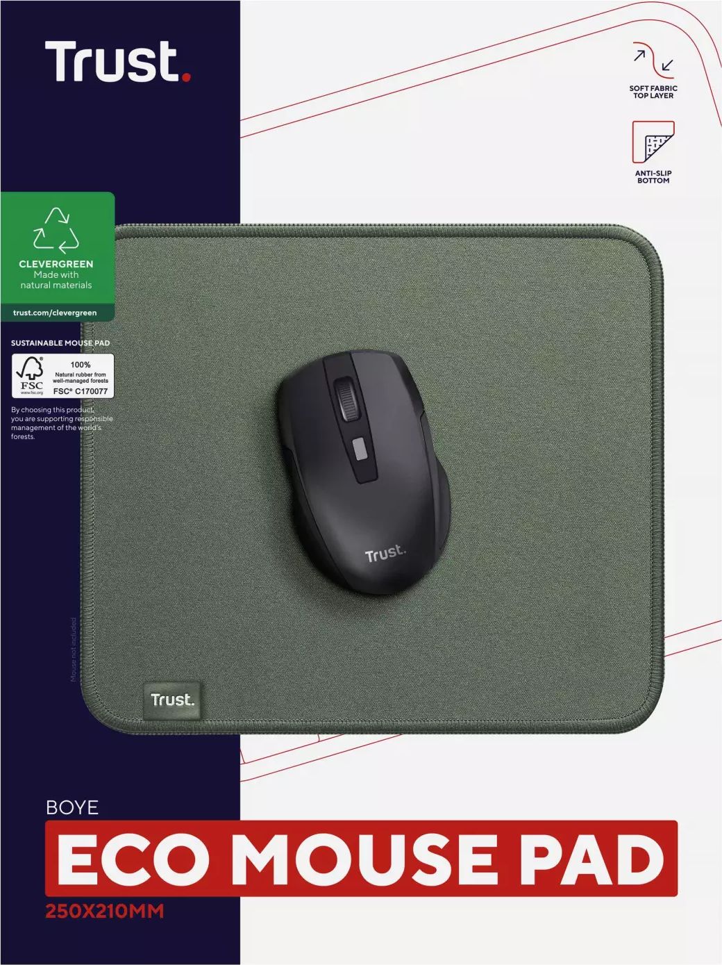 Tapis de souris TRUST Vert - BOYEECOPADVERT-24745
