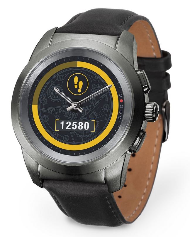 MYKRONOZ Montre connectée ZeTime Premium Petite Titanium cuir