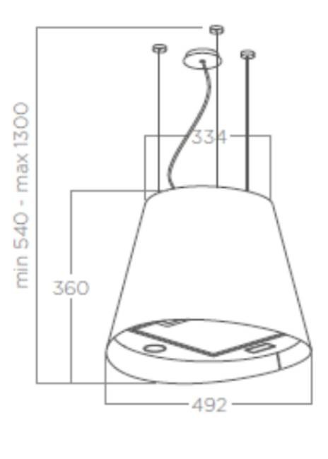 Hotte decorative ilot ELICA JUNO, 55dB, 50cm, Noir - PRF0071970D