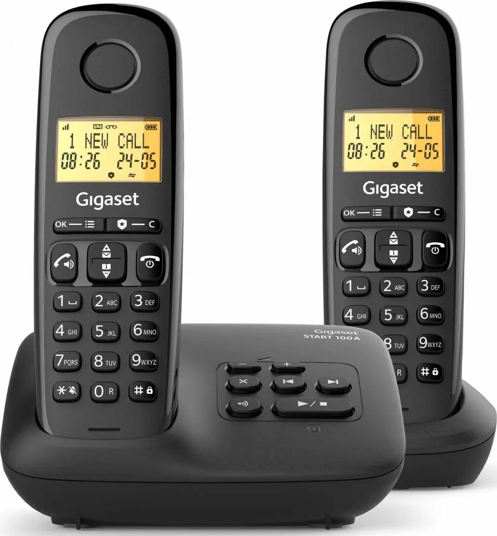 Téléphone sans fil GIGASET Duo Répondeur 25 min Noir BASIC100ADUONOIR