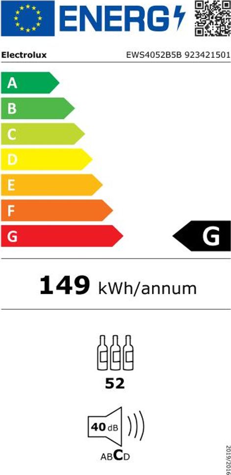 Cave à vin encastrable de service ELECTROLUX 52 bouteilles Noir - EWS4052B5B