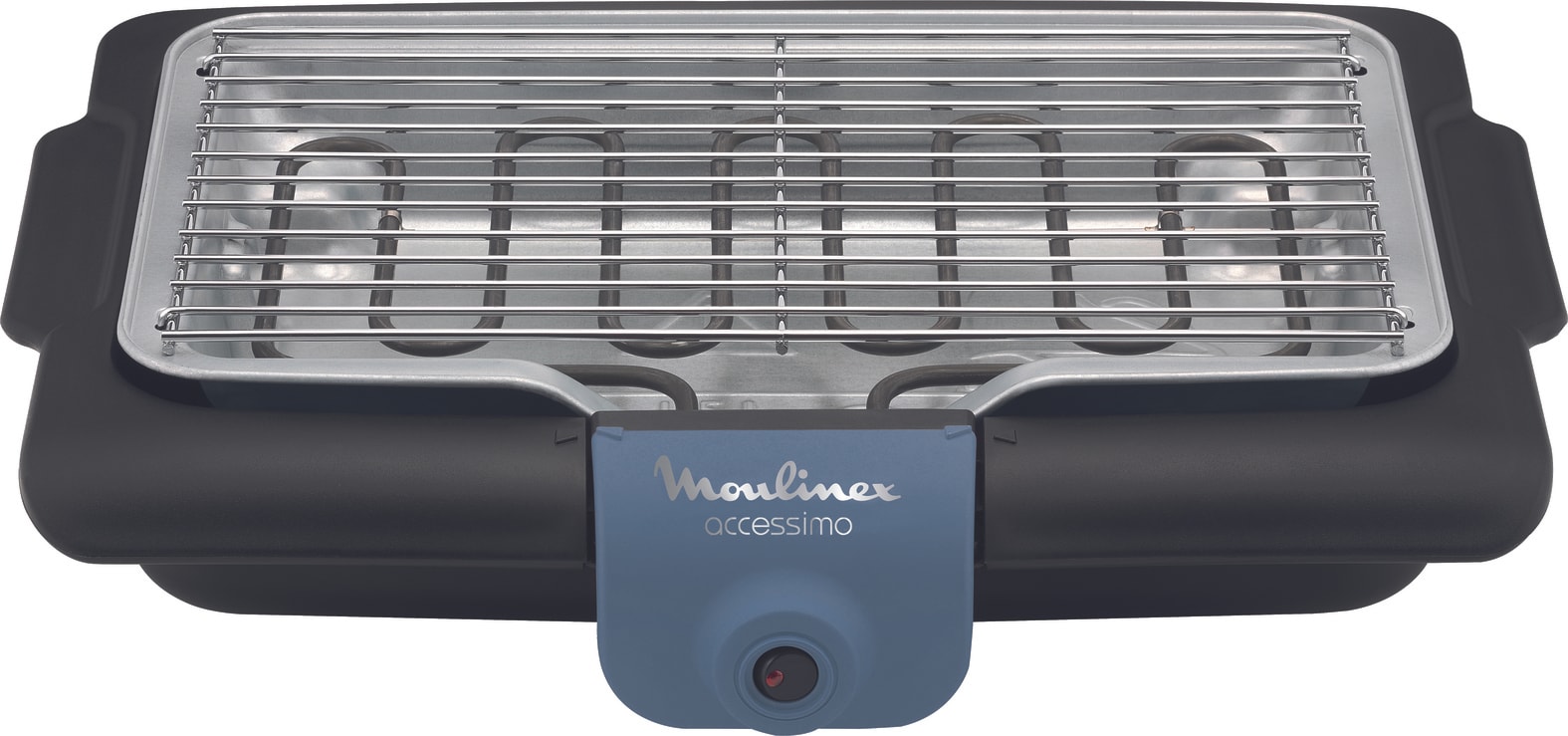 Barbecue de table MOULINEX 35x21cm Acier nickelé Noir et Bleu BG134812