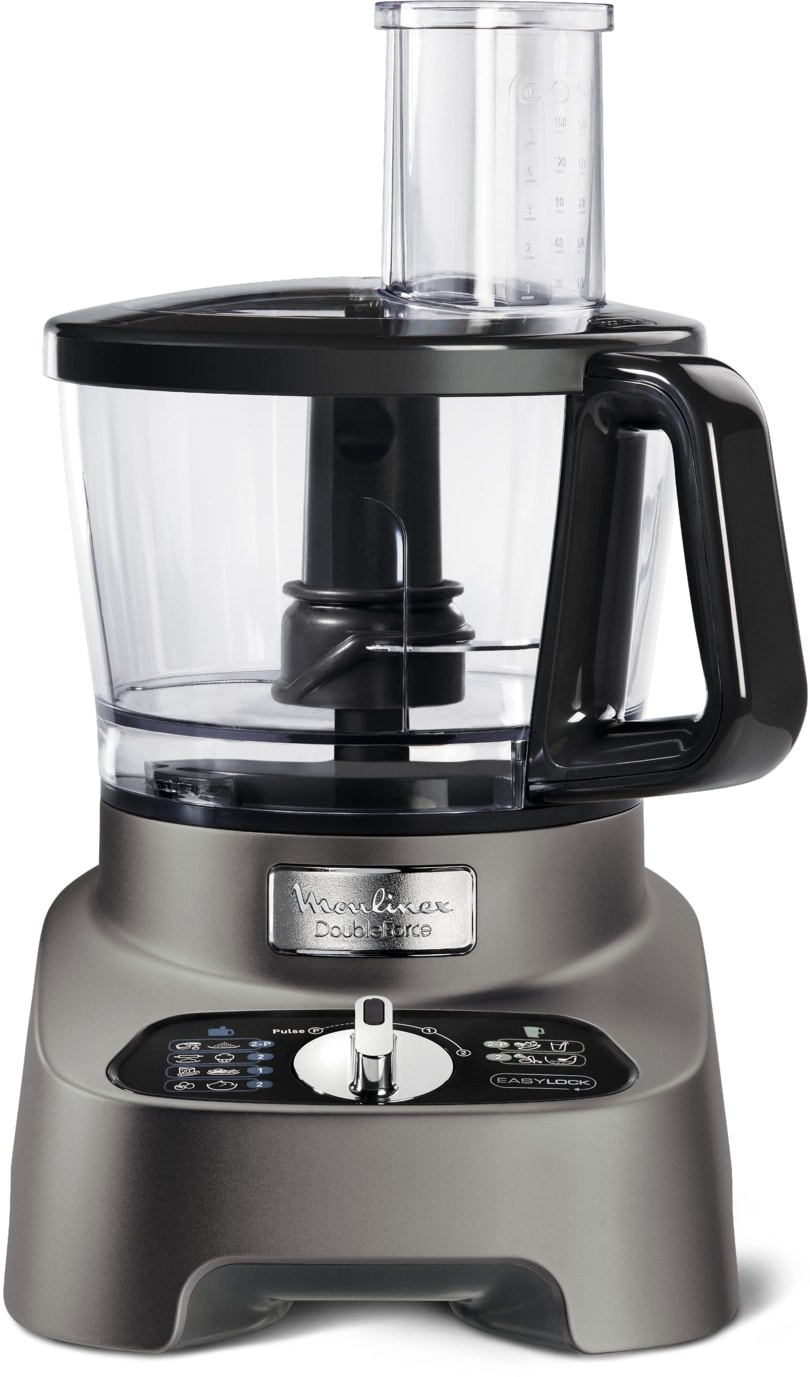 Robot culinaire MOULINEX Double Force 1000W + 10 accessoires, Gris - FP825E10 Robot culinaire MOULINEX Double Force 1000W + 10 accessoires, Gris - FP825E10