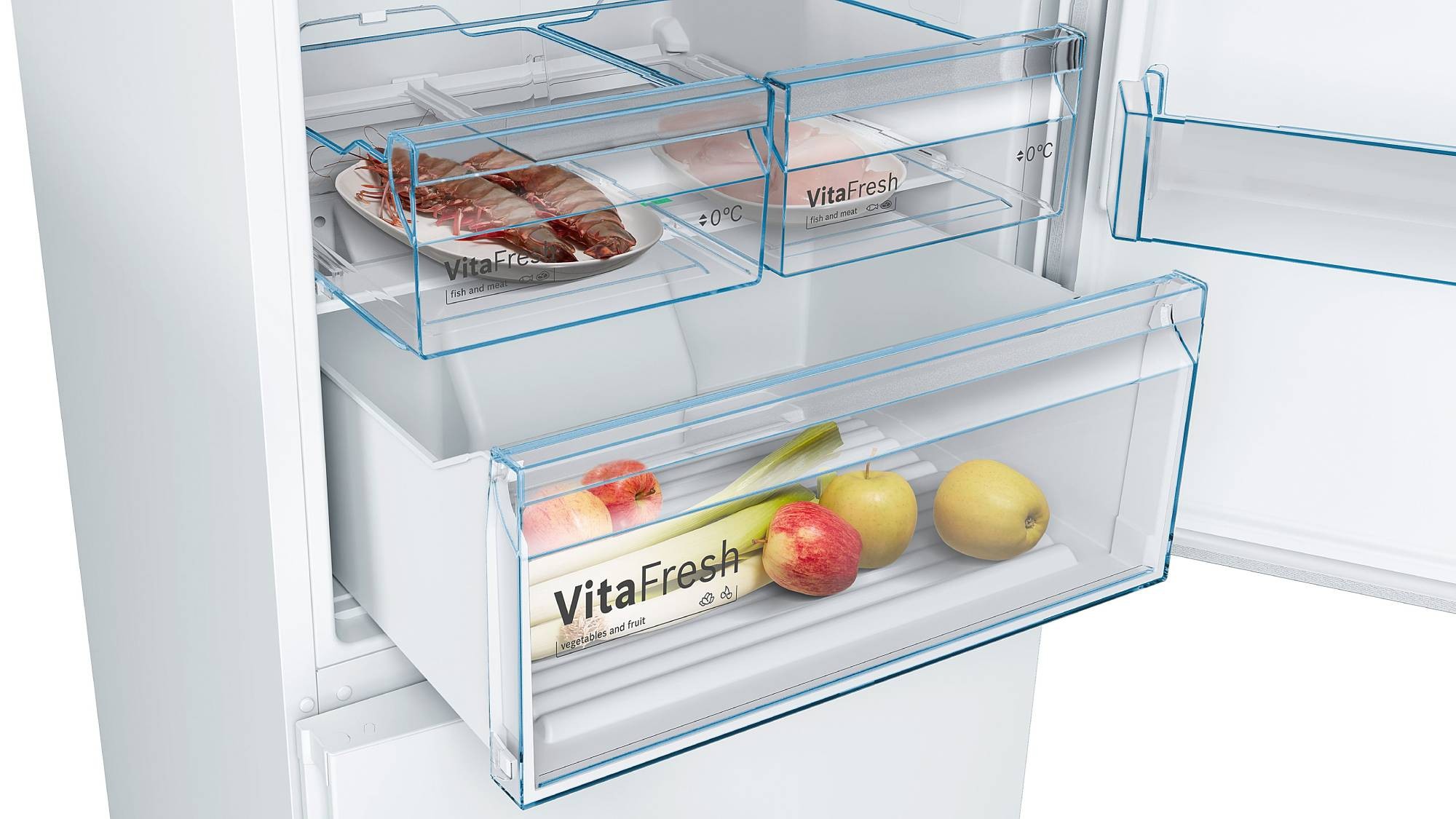 BOSCH Réfrigérateur congélateur bas Serie 4 NoFrost MultiAirflow 438L Blanc - KGN49XWEA