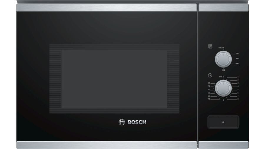 BOSCH Micro ondes Encastrable 900W 25L Noir et Inox