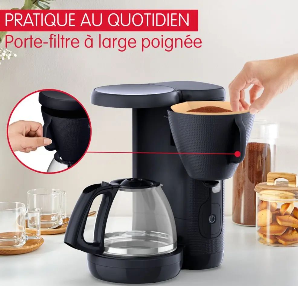 Cafetière MOULINEX 1.25L 15 tasses 1000W Noir - FG2M0810