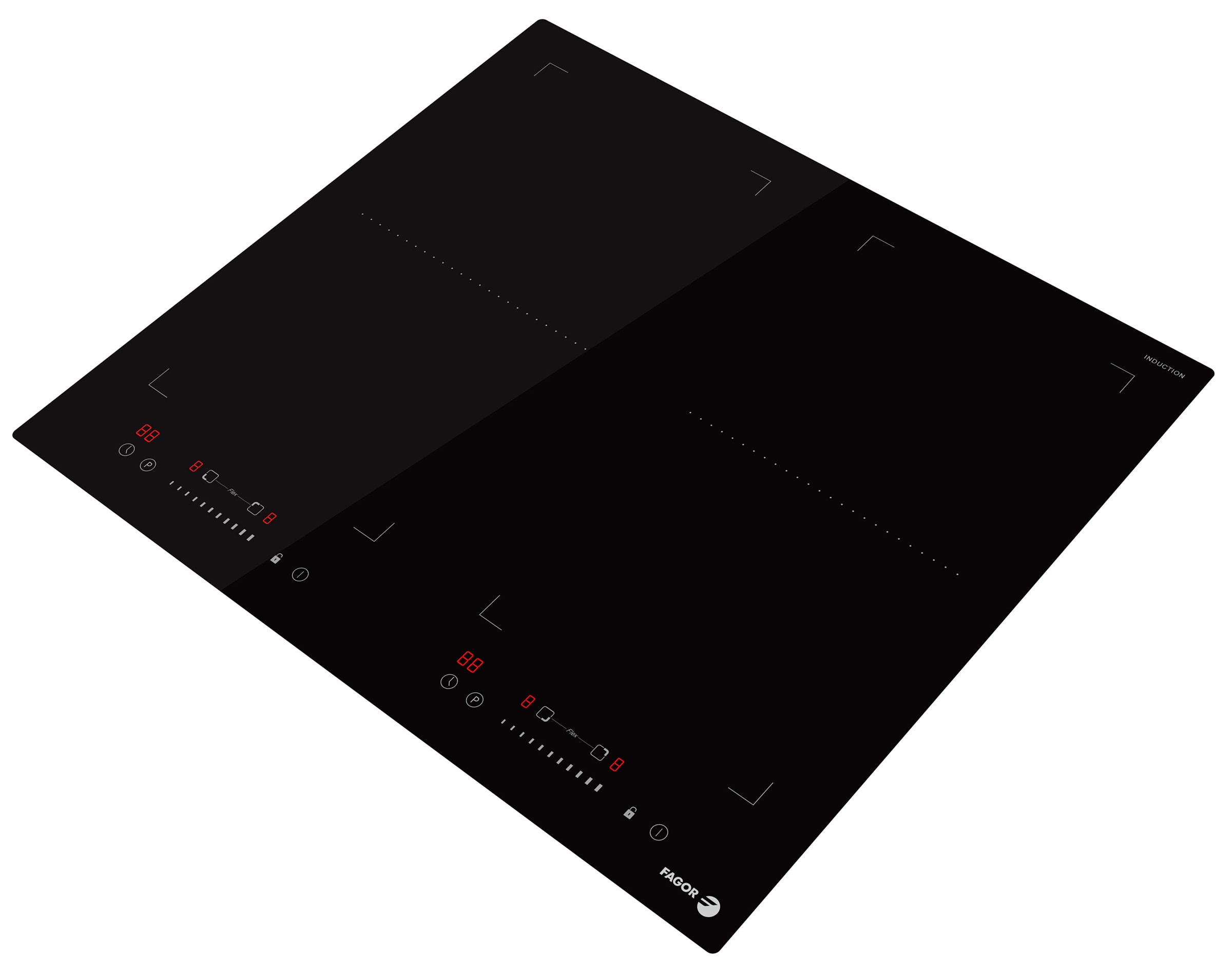 Plaque induction FAGOR 4 foyers, 7200W, 60cm, Noir - FTI472FV