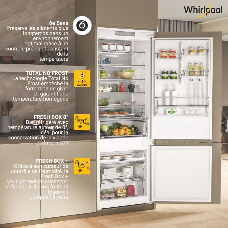 Réfrigérateur congélateur encastrable WHIRLPOOL  - WHSP70T121