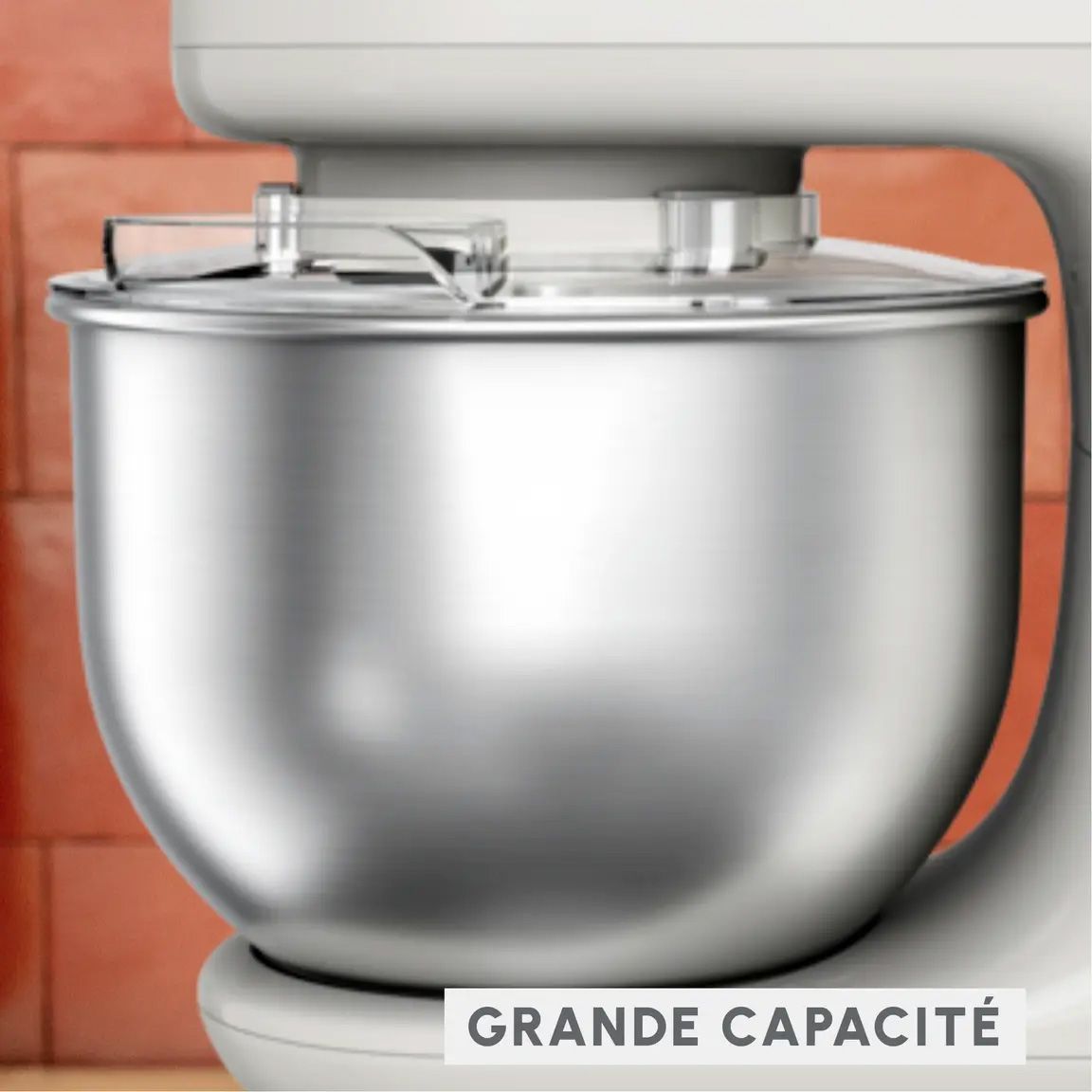 Robot pâtissier MOULINEX 4.8L 800W Ecru - QA160110