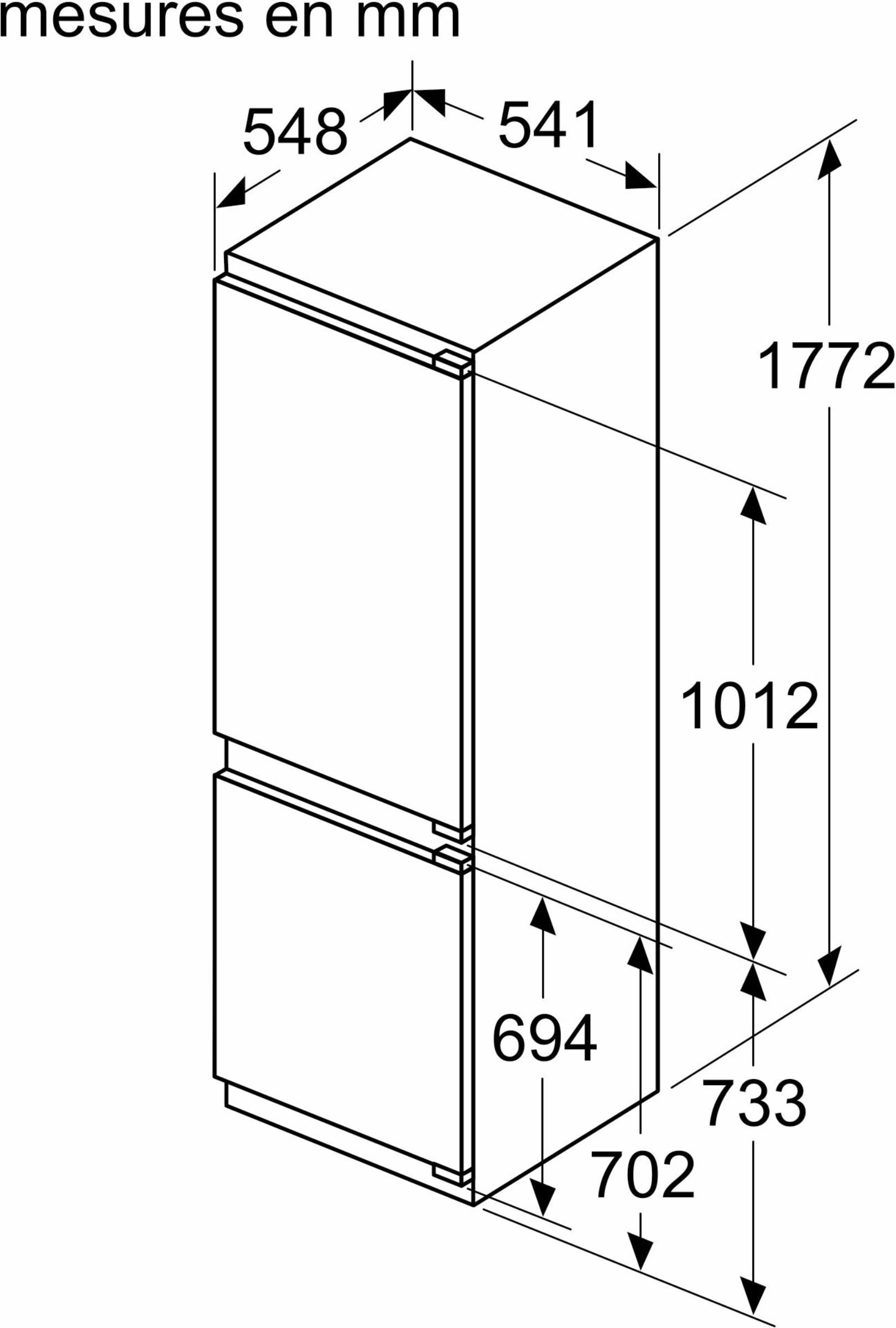 Réfrigérateur congélateur encastrable BOSCH - KIV86SFE0 Réfrigérateur congélateur encastrable BOSCH - KIV86SFE0