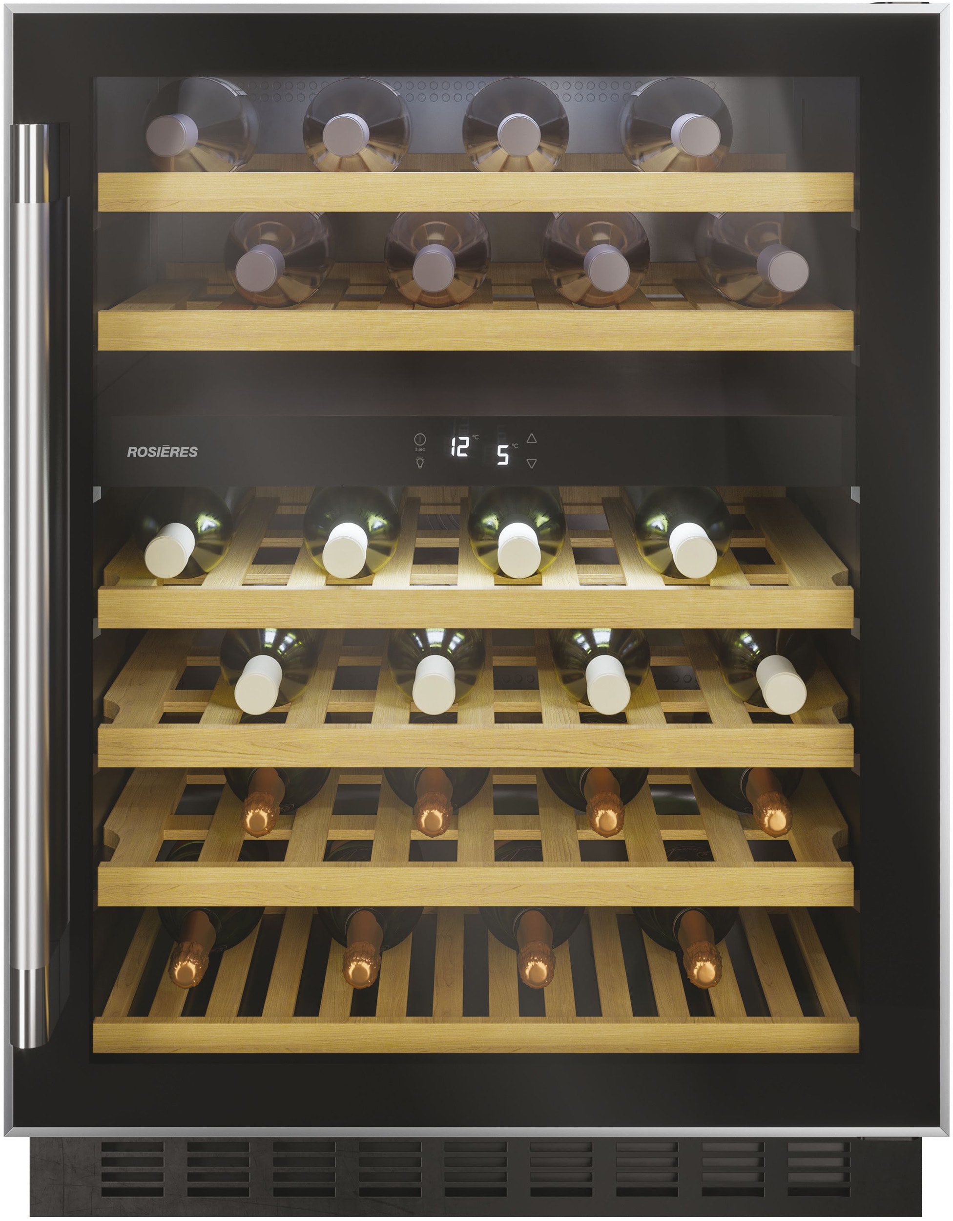 Cave à vin encastrable de service ROSIERES 46 bouteilles Noir RWCB60/N