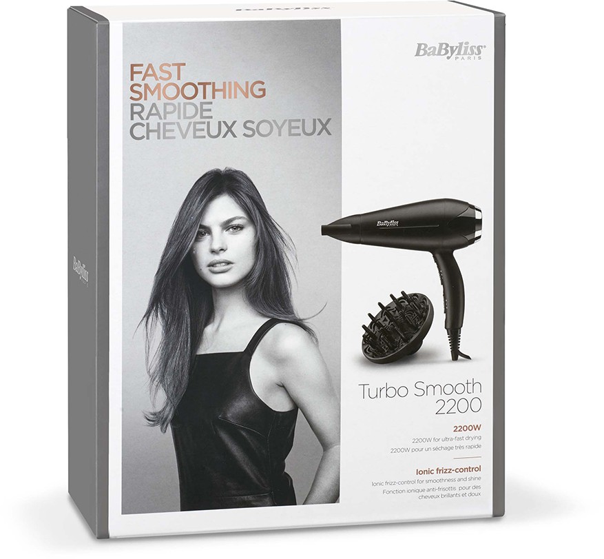 BABYLISS Sèche-cheveux Turbo smooth 2200 Noir - D572DE