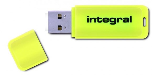 Clé USB INTEGRAL 16Go 2.0 Jaune FLUOJAUNE16GB