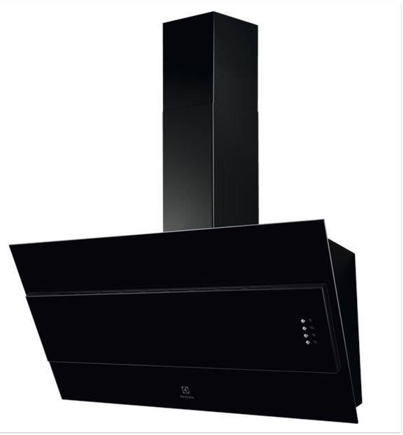 Hotte decorative murale ELECTROLUX Série 600 Pan Incliné 90cm Noire  LFV319K