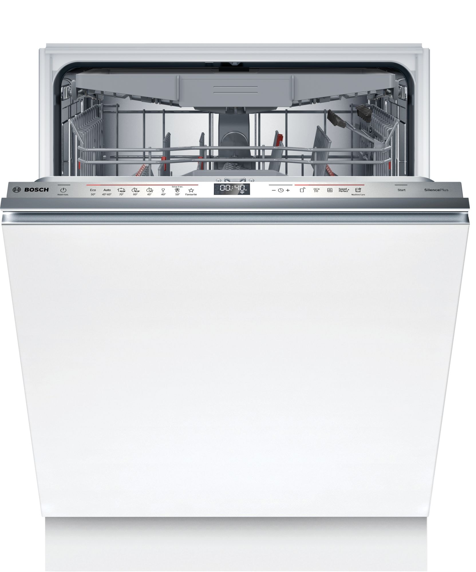 Lave vaisselle tout integrable 60 cm BOSCH EcoSilence 42 dB 14 couverts Inox - SMD6ECX12E