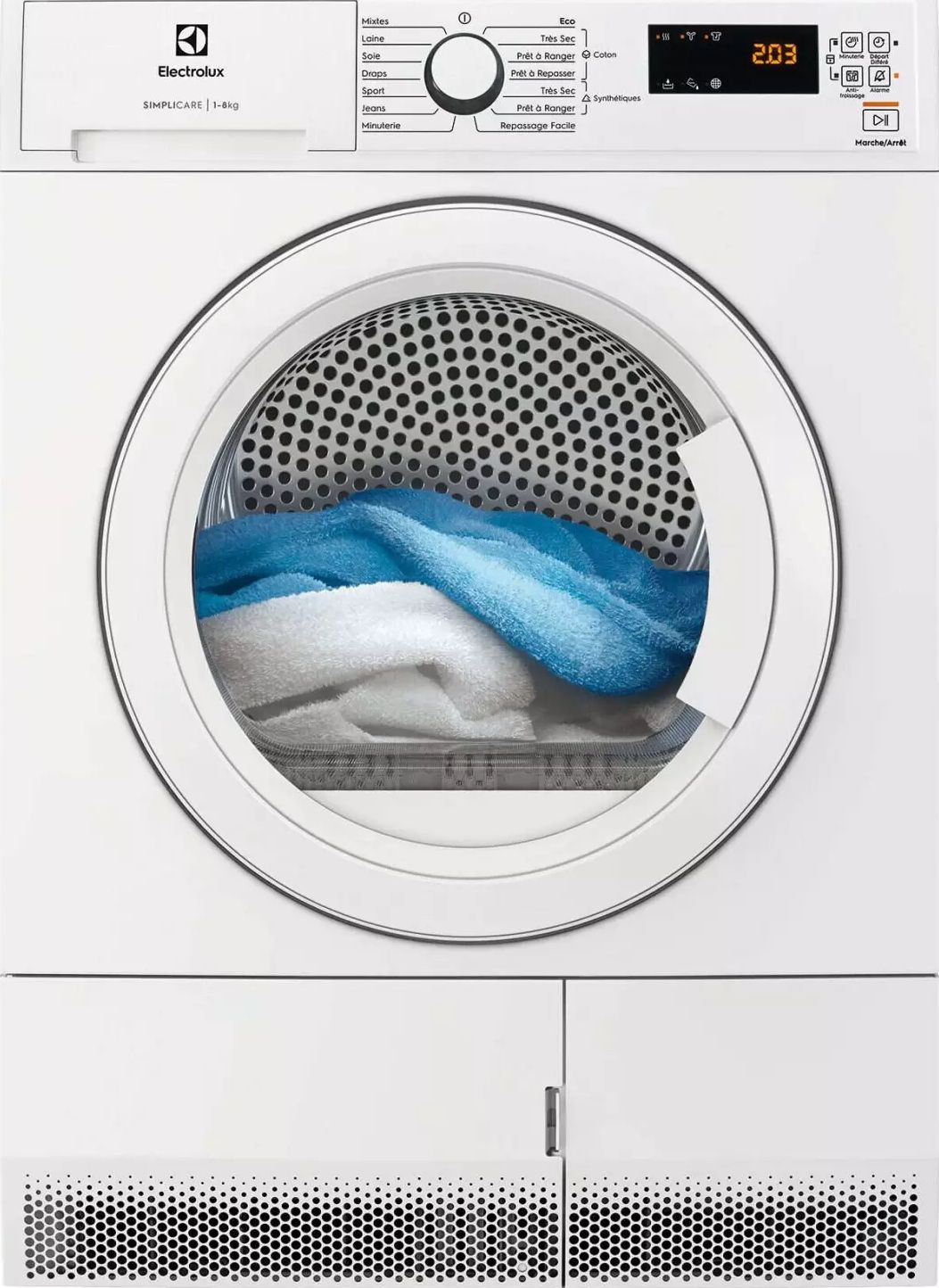 Sèche-linge pompe à chaleur ELECTROLUX 8kg OptiSense EDHF2804DC