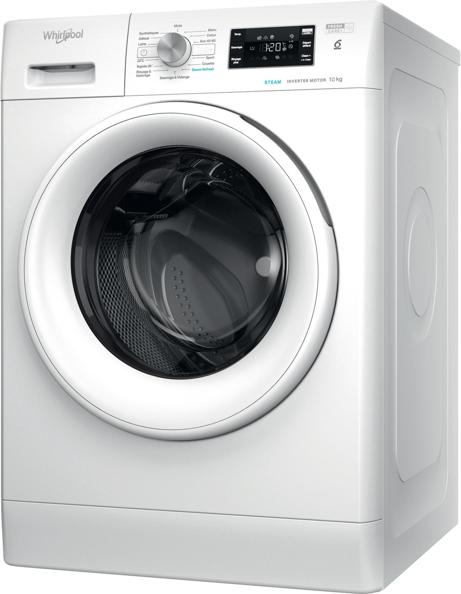 Lave linge Frontal WHIRLPOOL 10kg 1400trs/min Blanc FFB10489WVFR