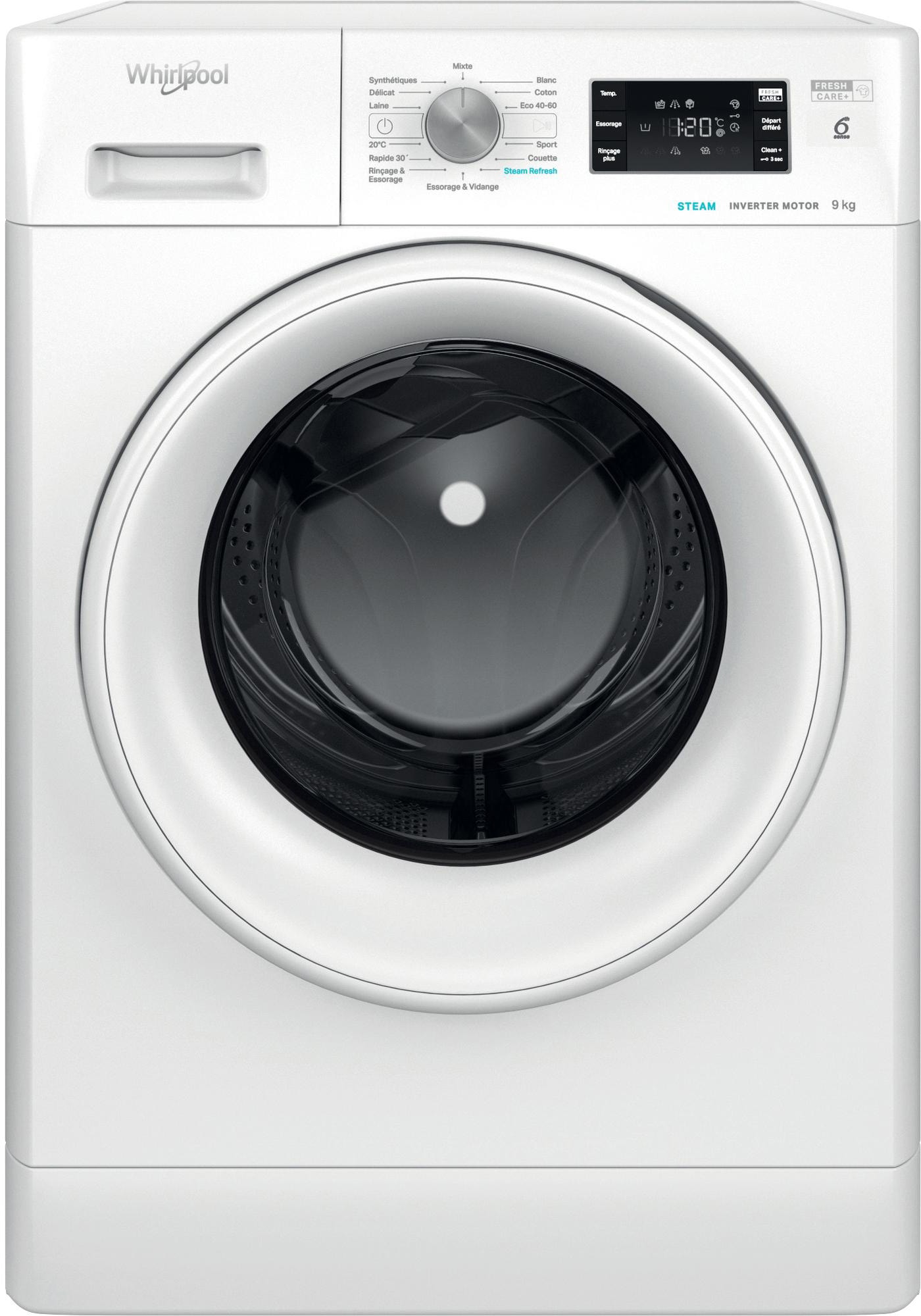 Lave linge Frontal WHIRLPOOL 9kg 1400trs/min Blanc - FFBS9479WVFR