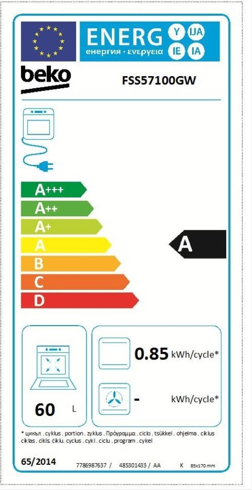 Cuisiniere vitroceramique BEKO 4 Foyers, 60L, Blanc - FSS57100GW Cuisiniere vitroceramique BEKO 4 Foyers, 60L, Blanc - FSS57100GW