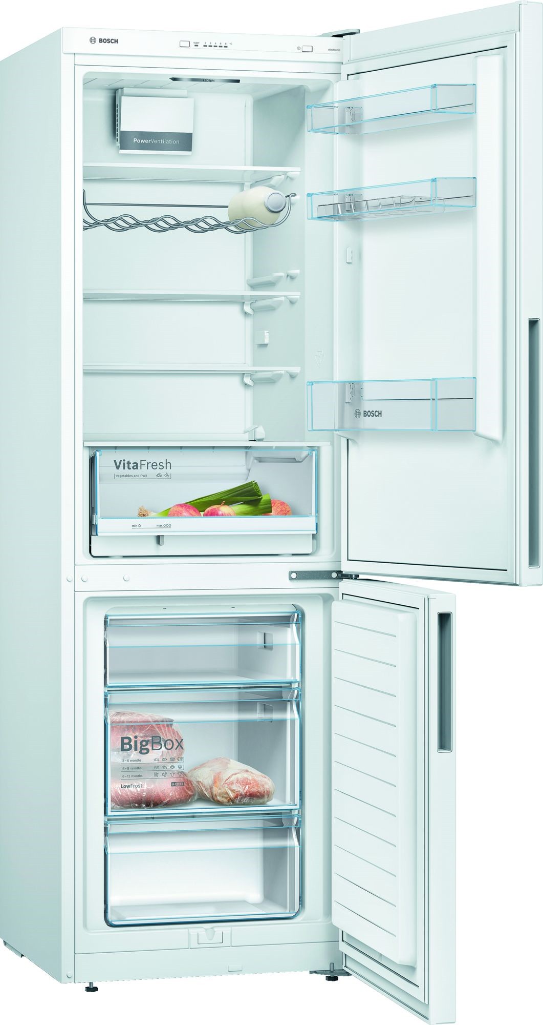 BOSCH Réfrigérateur congélateur bas Série 4 Low Frost 308L Blanc - KGV36VWEAS