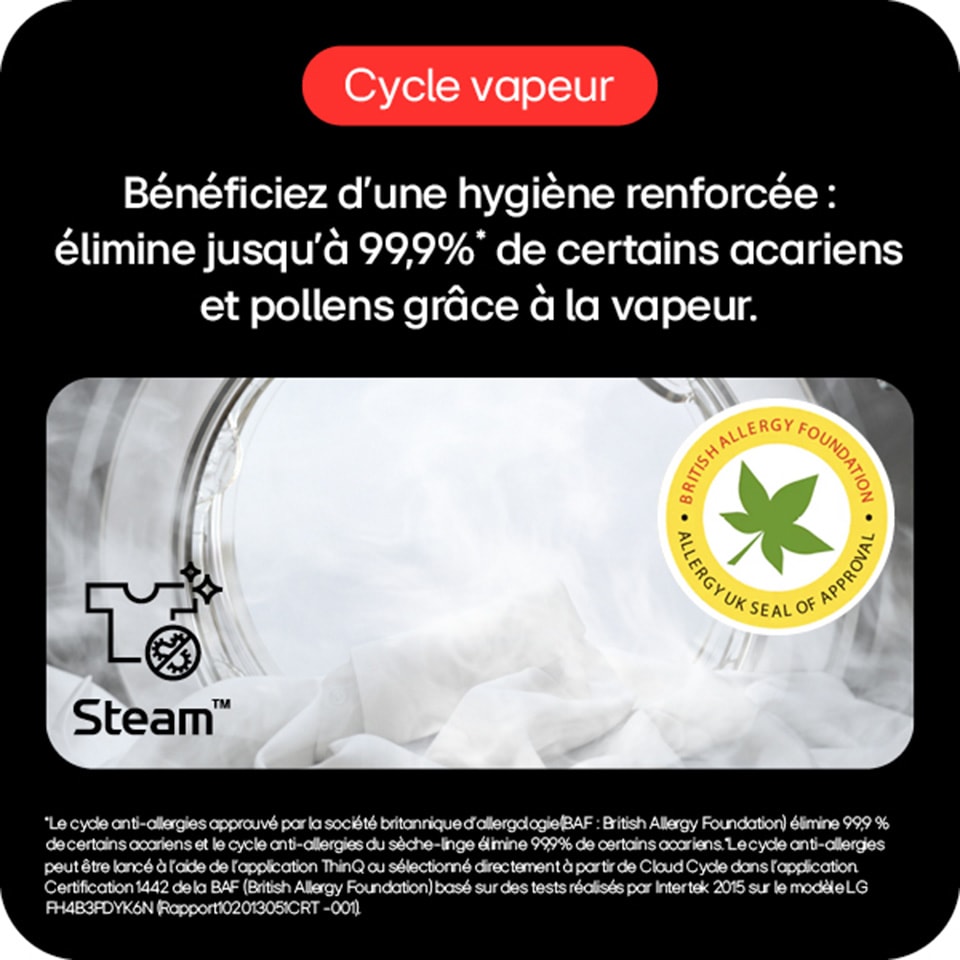 Lave linge Frontal LG 9kg 1400trs/min Blanc - F94N15WHS