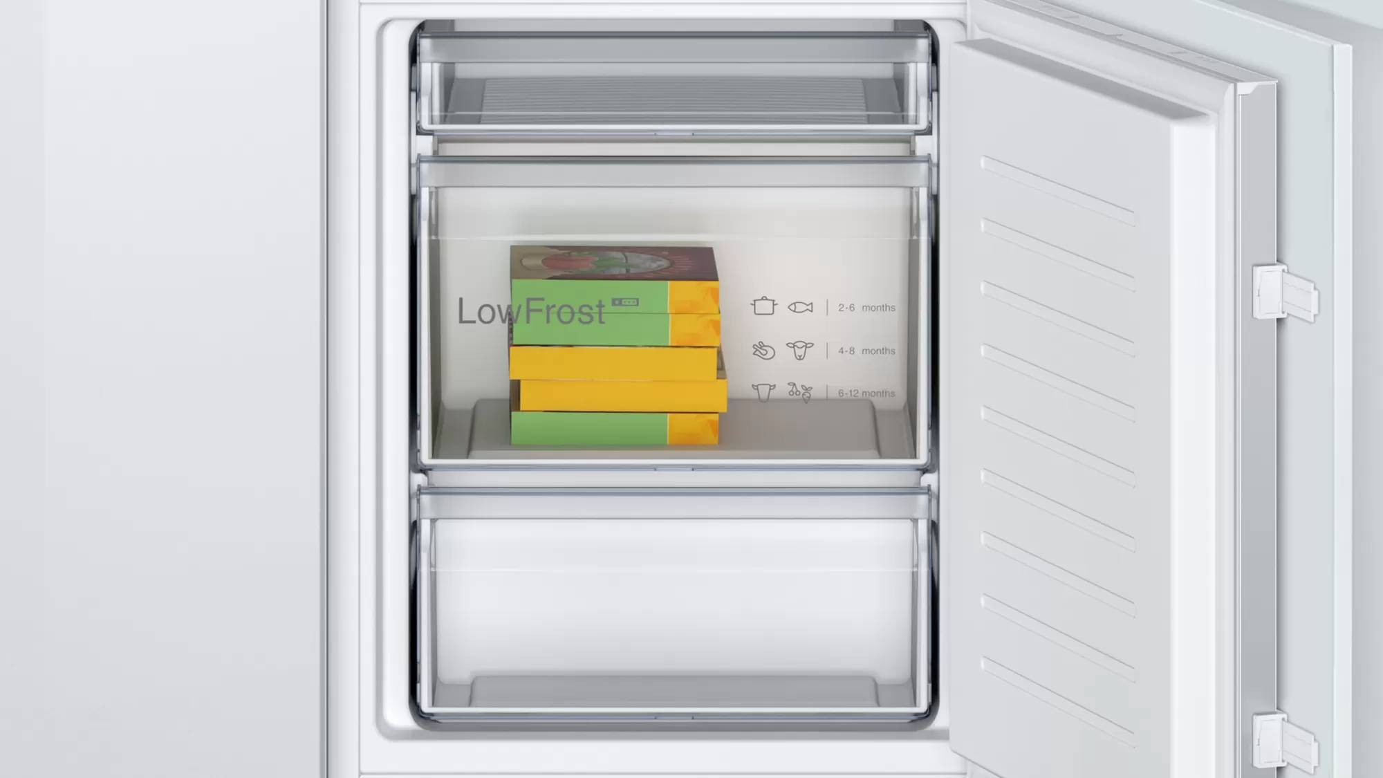 BOSCH Réfrigérateur congélateur encastrable Série 2 Low Frost Fresh Sense 267L - KIV865SF0