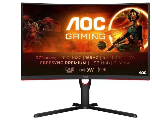AOC Ecran 27 pouces Full HD AOC Gaming 165 Hz 1ms  C27G3U/BK