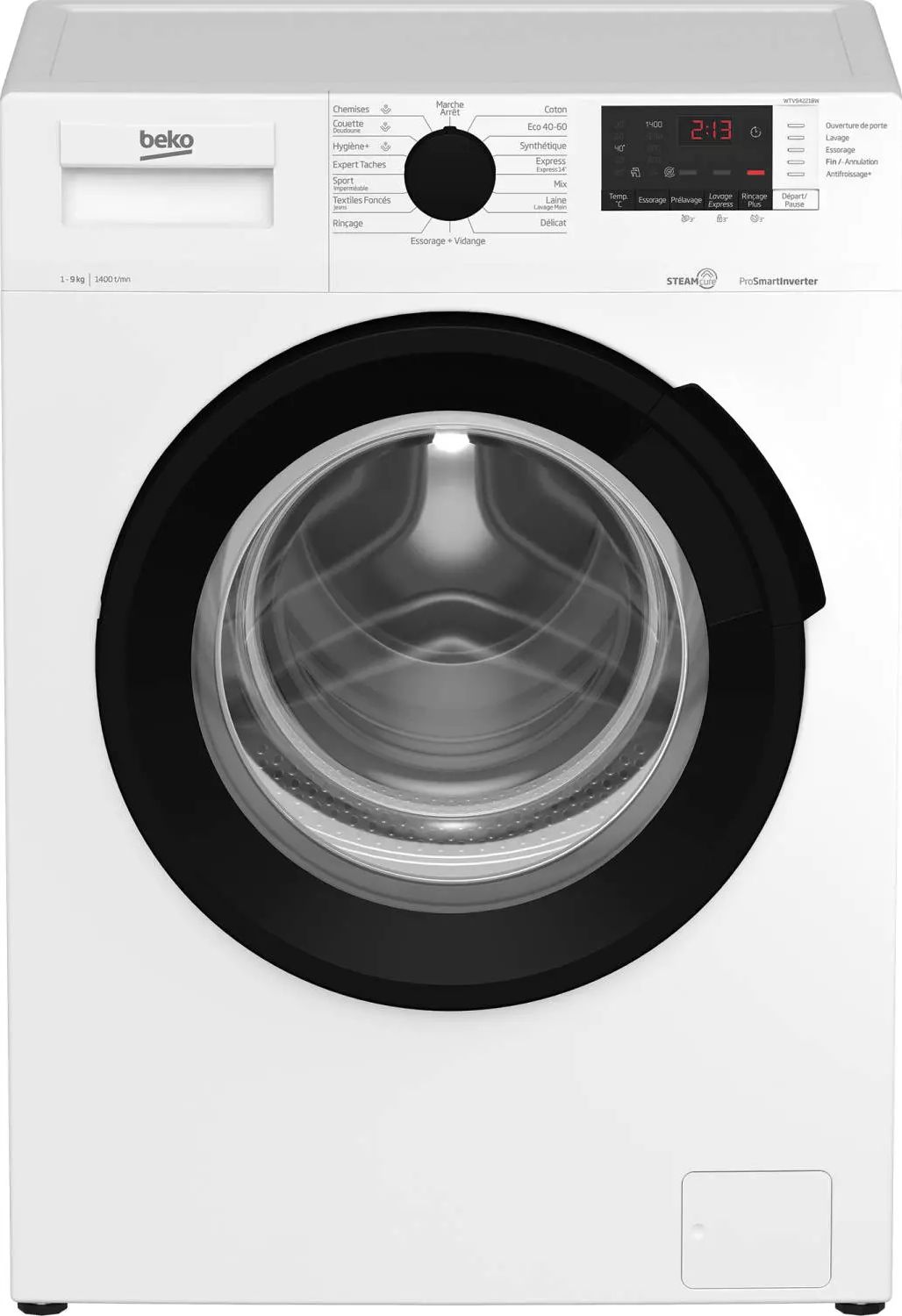 Lave linge Frontal BEKO 9kg 1400trs/min Blanc WTV94221BW