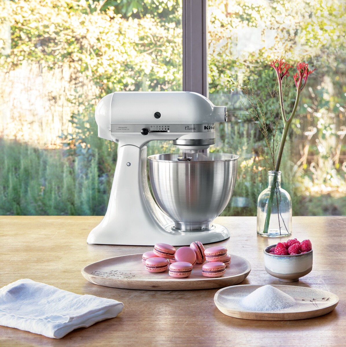 KITCHENAID Robot culinaire pâtissier multifonction Classic à tête inclinable 4.3L Blanc - 5K45SSEWH