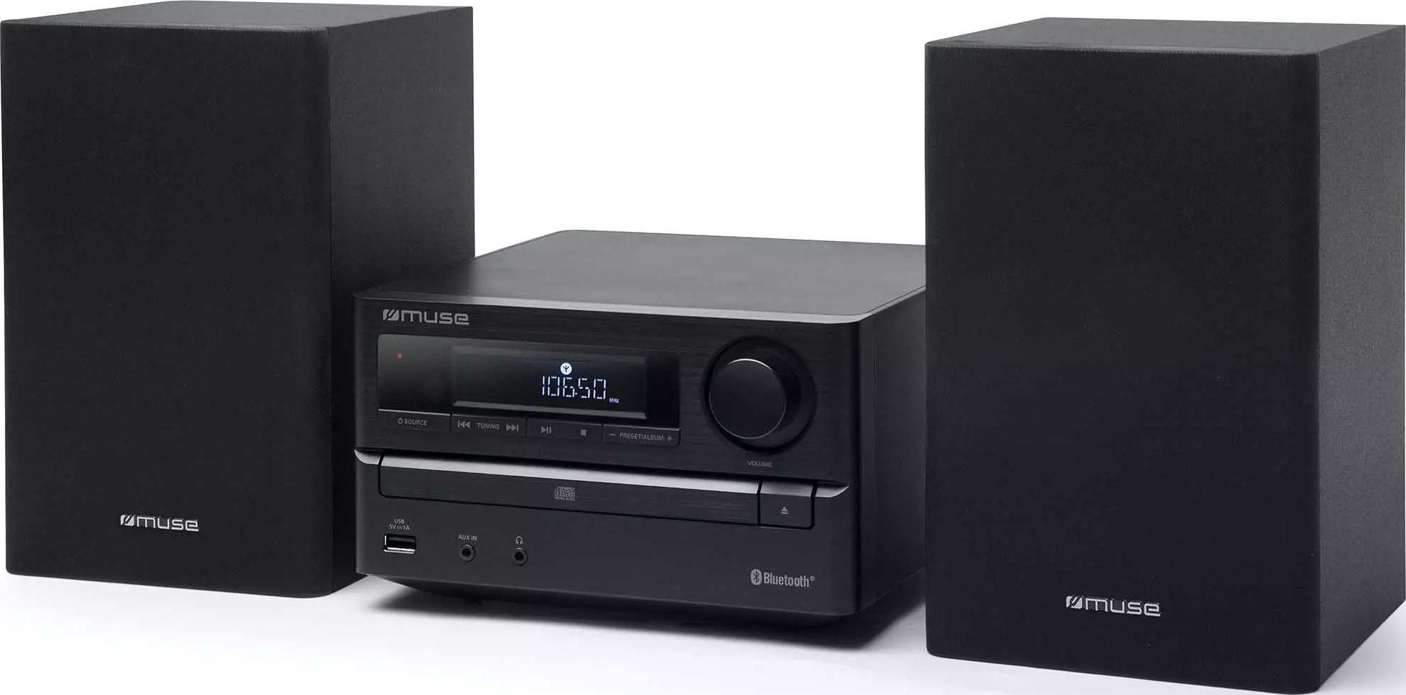 Micro chaîne hifi MUSE CD USB Bluetooth 2x10W Noir - M62FB