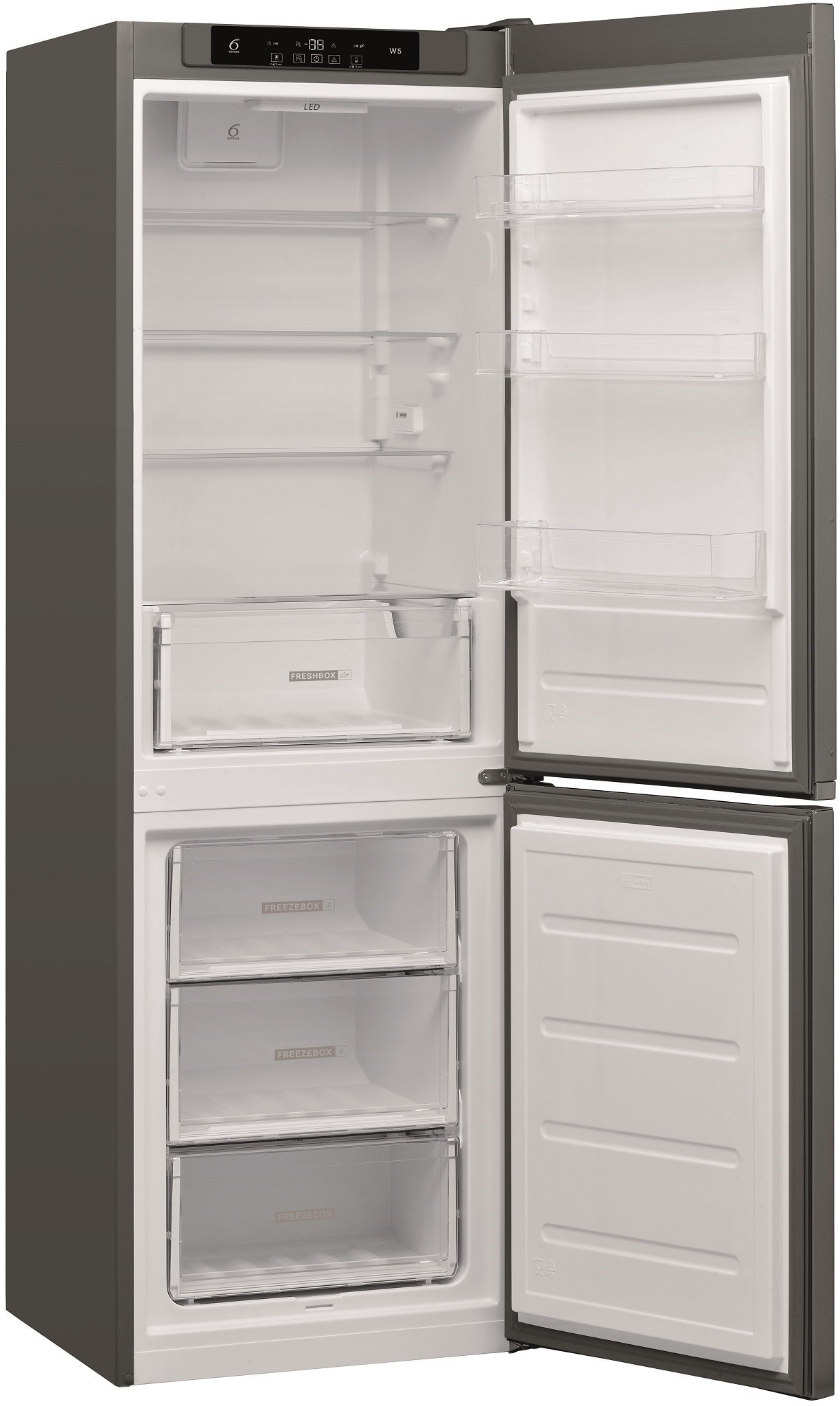 Réfrigérateur congélateur bas WHIRLPOOL 6ème Sens Control Froid Brassé 339L Inox - W5821COX2 Réfrigérateur congélateur bas WHIRLPOOL 6ème Sens Control Froid Brassé 339L Inox - W5821COX2