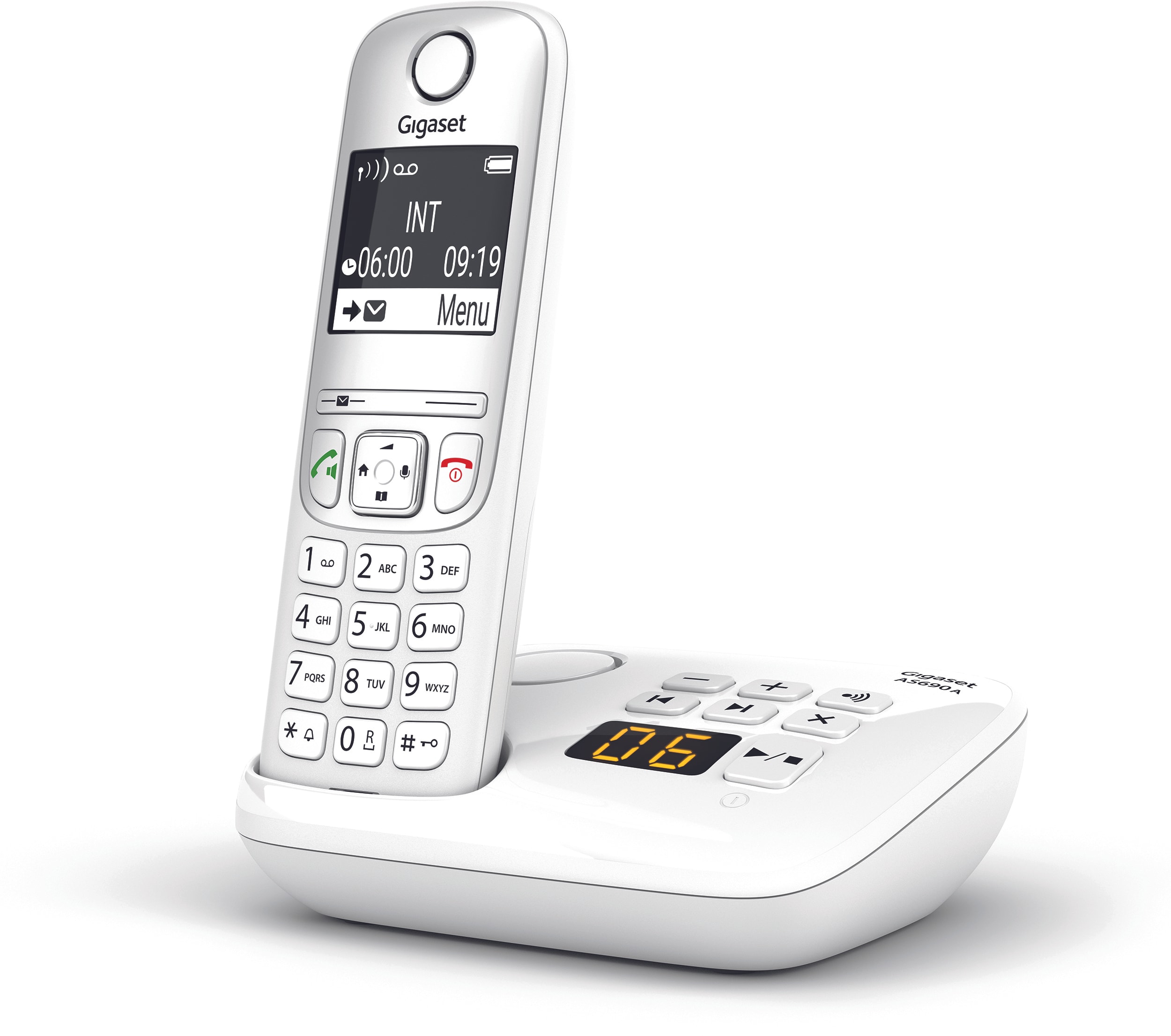 Téléphone sans fil GIGASET AS690 DECT 100 contacts 20min Blanc GIGAAS690ABLANC