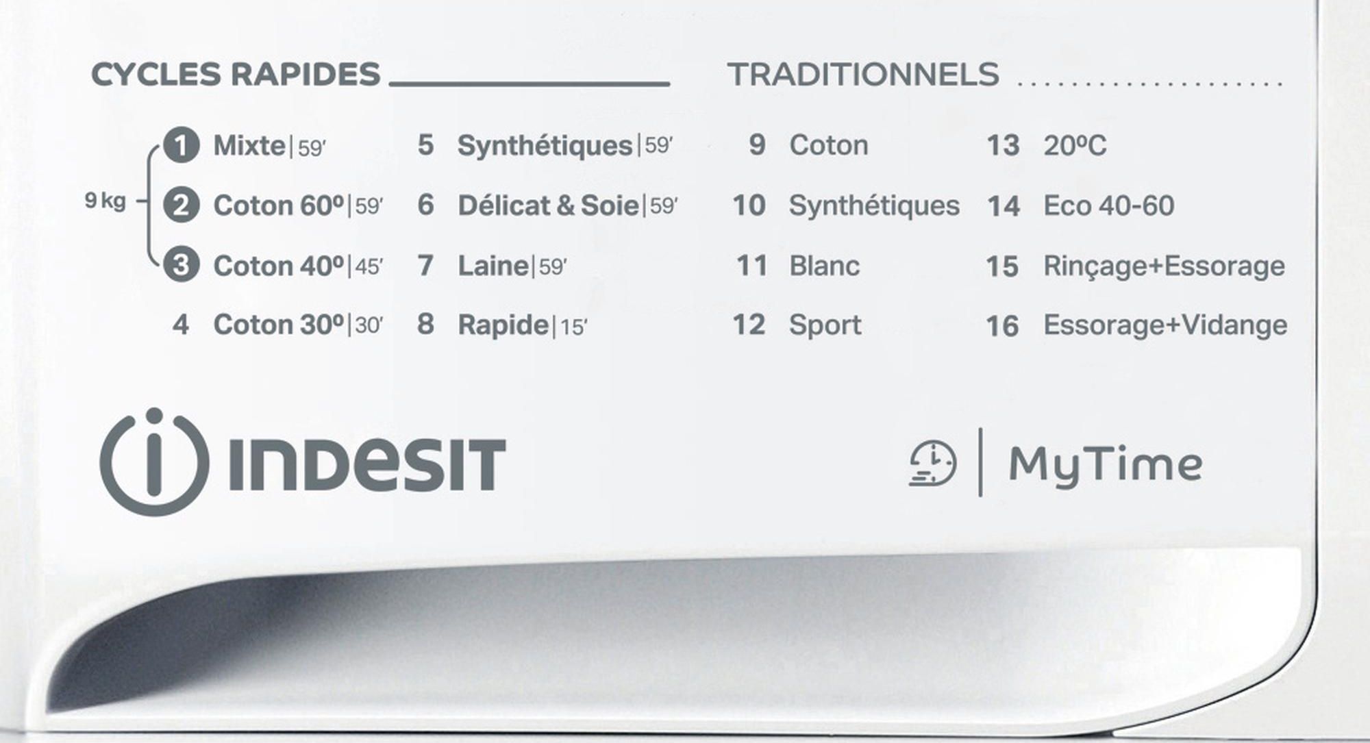 Lave linge Frontal INDESIT 9kg 1400trs/min Blanc - MTW91496WKFR