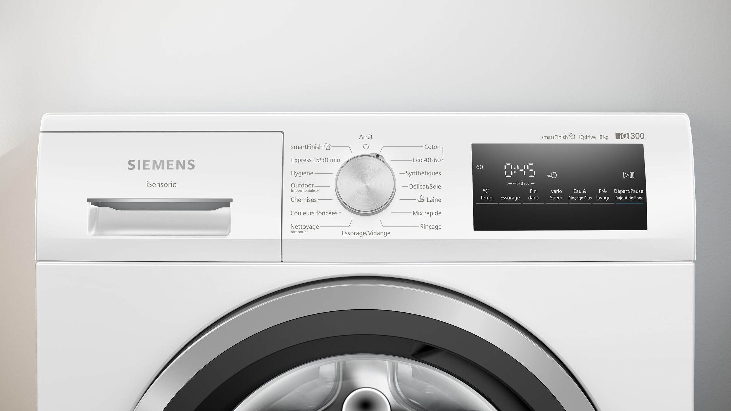 Lave linge Frontal SIEMENS iQ300, 1200 trs/min, 8Kg, Blanc - WM12N238FR