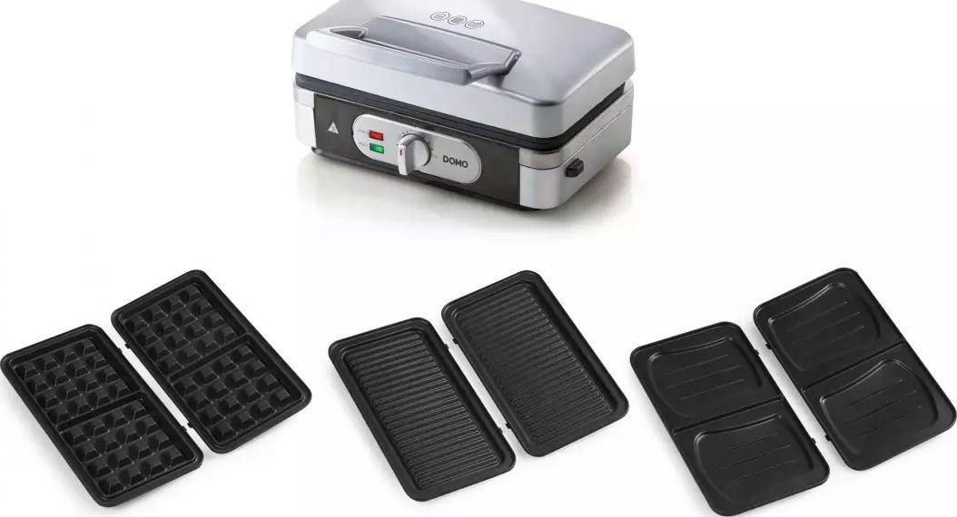 Gaufrier DOMO Plaques interchangeables 1000W Gris - DO9136C