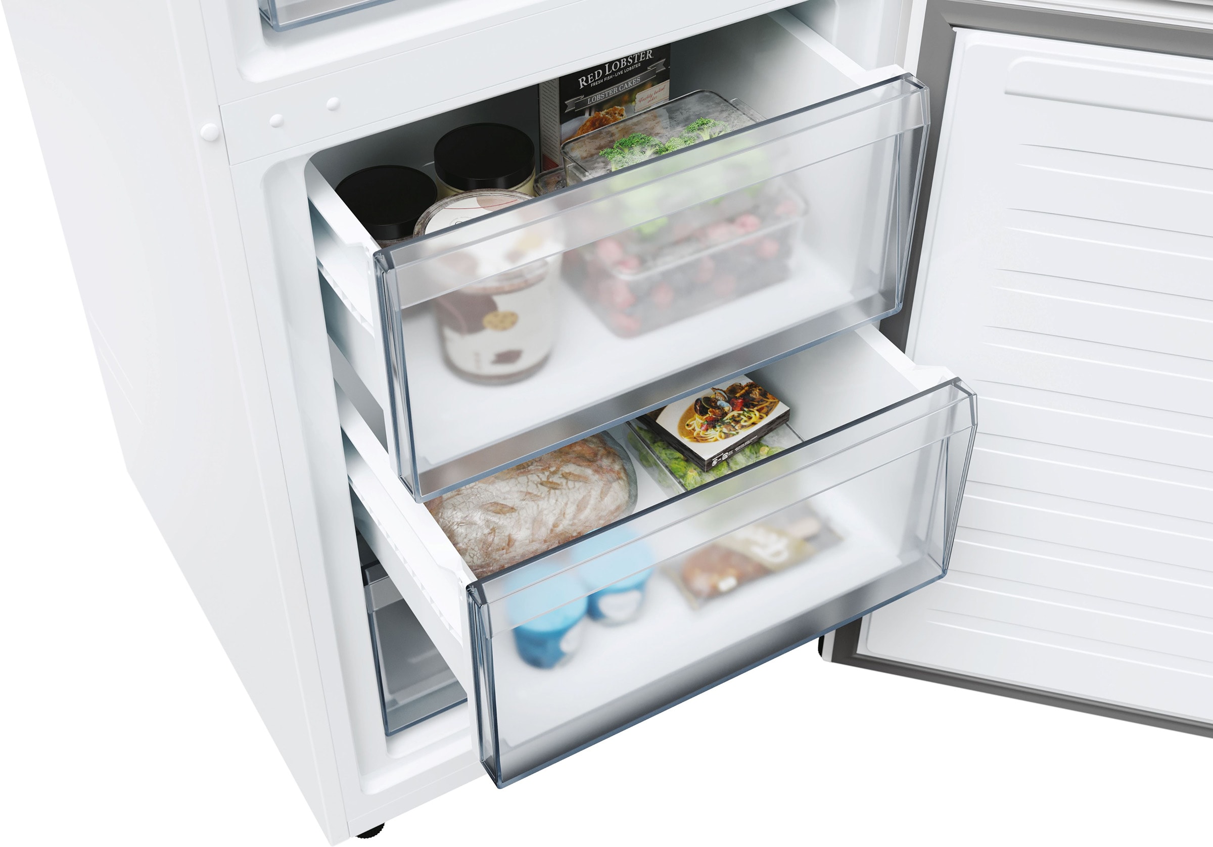 Réfrigérateur congélateur bas CANDY 355L No Frost Blanc - CNCQ2T618EW