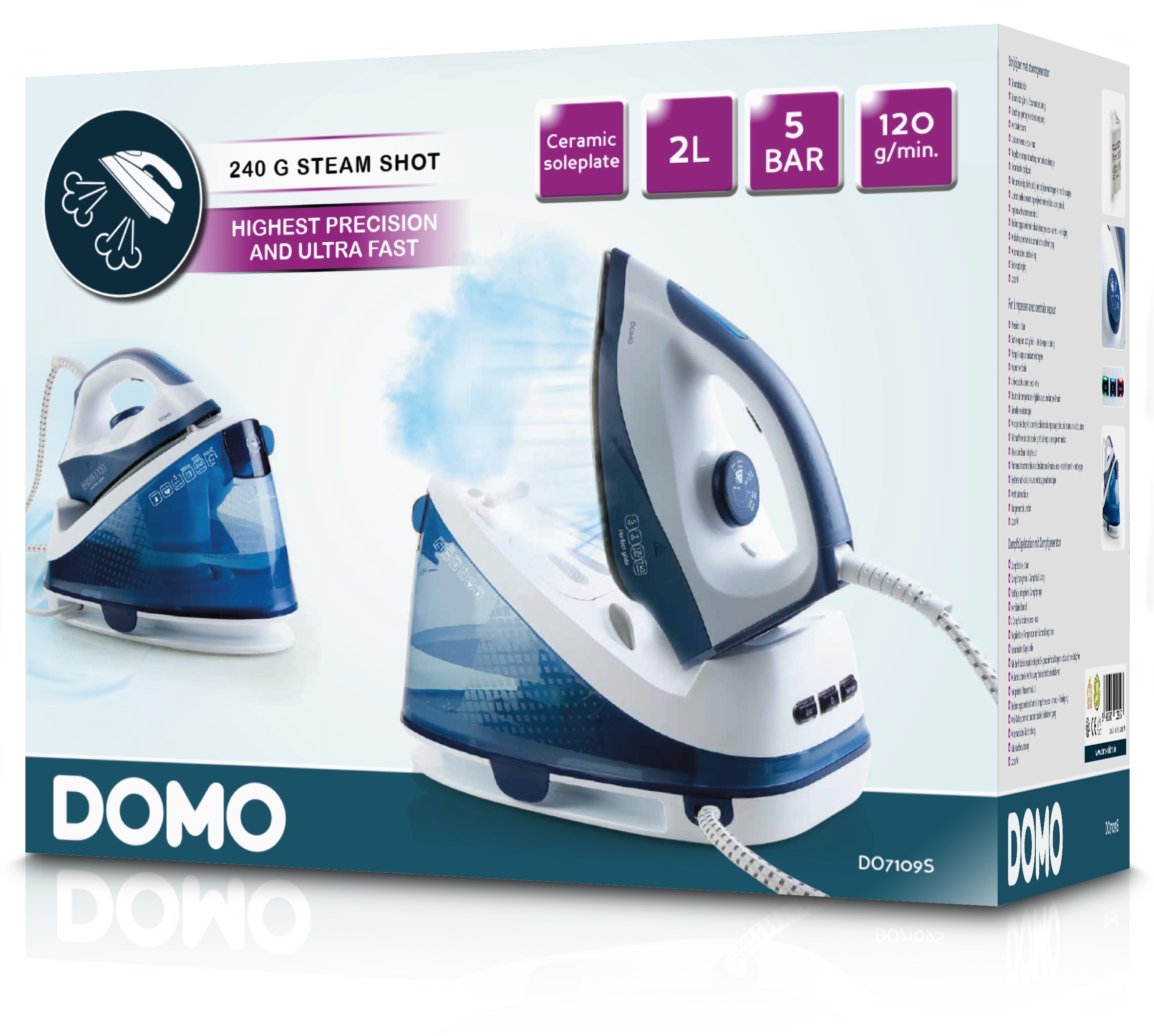 Centrale vapeur DOMO 2200W Bleu - DO7109S