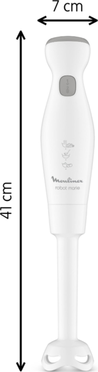 Mixeur MOULINEX Fouet Hachoir Pied purée 450W Blanc - DDG25110