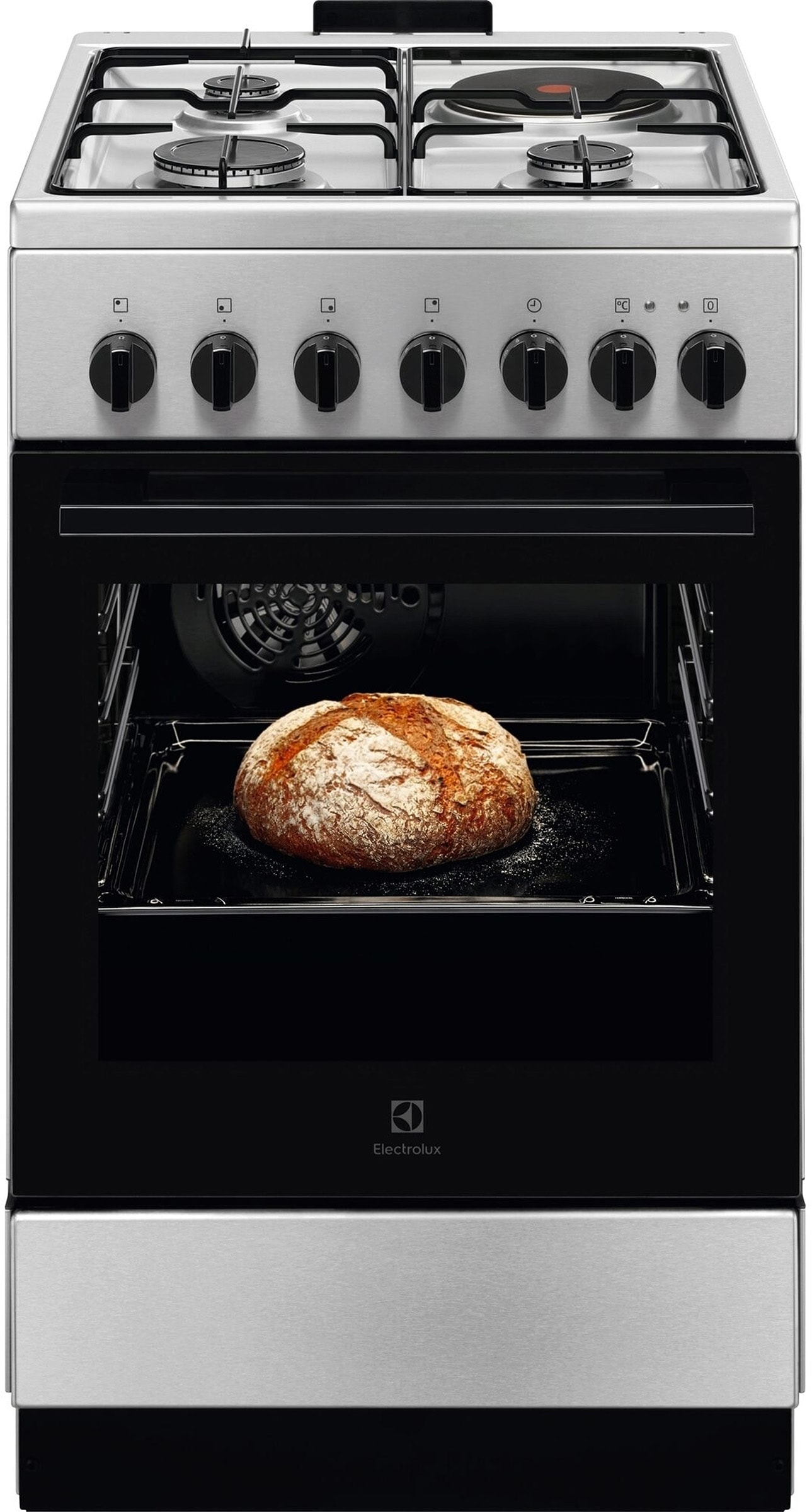 Cuisiniere mixte ELECTROLUX 4 Foyers 50 cm Inox LKM520011X