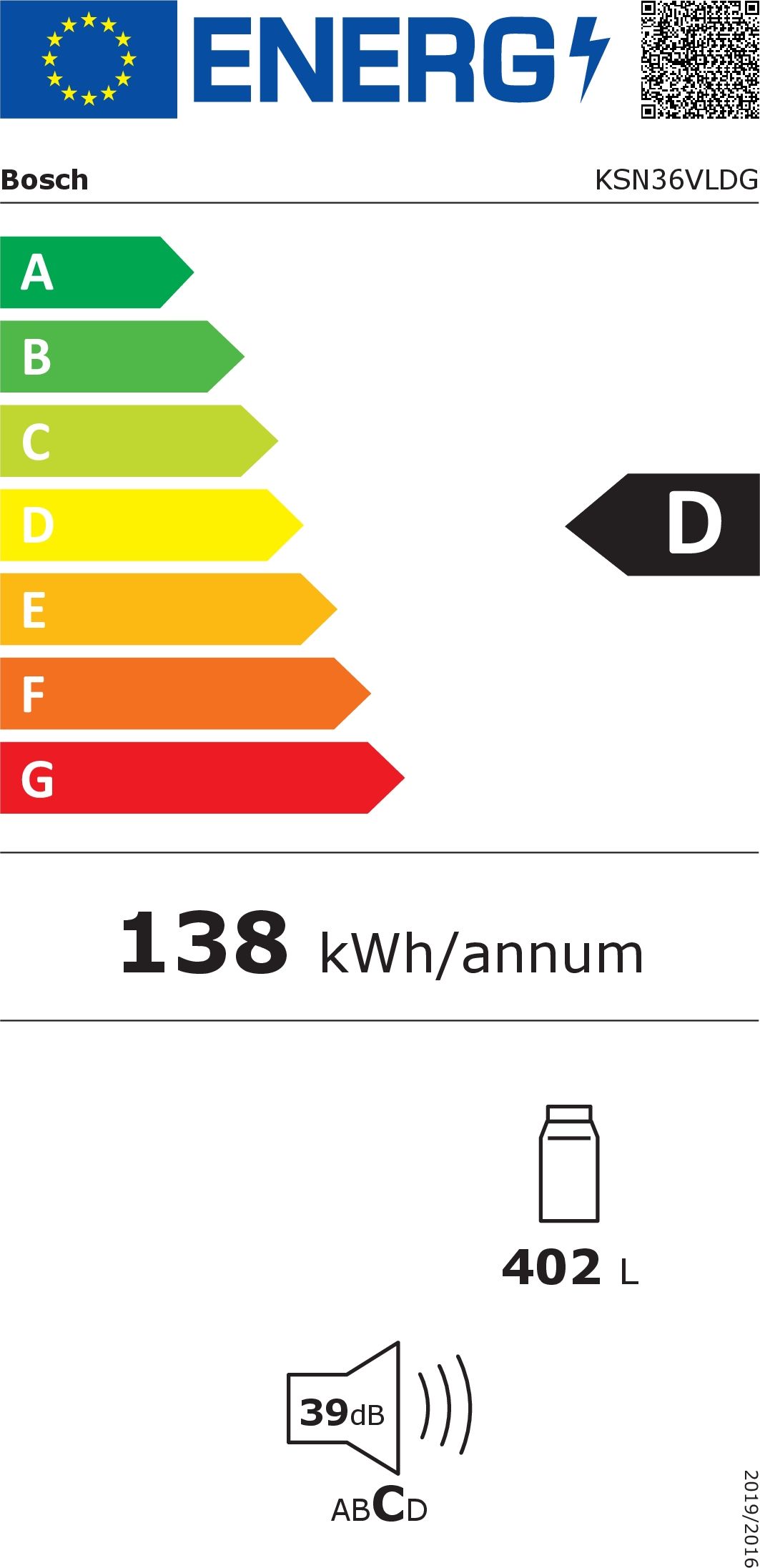 Réfrigérateur 1 porte SIEMENS 402L No Frost Inox - KSN36VLDG