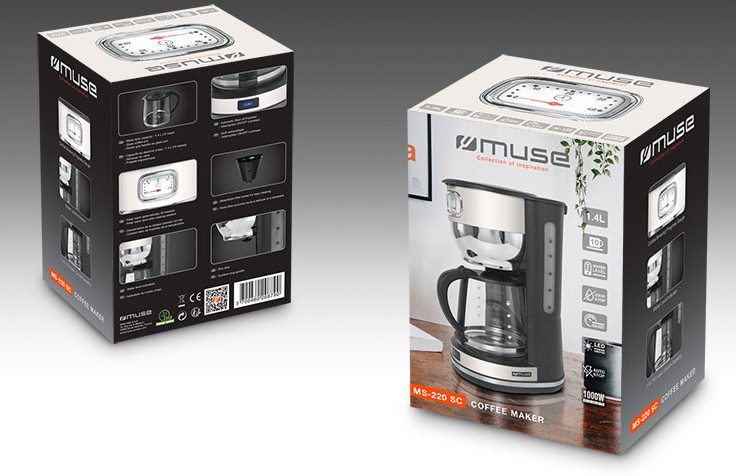 Cafetière MUSE à filtre, 1,4L, Crème - MS-220SC