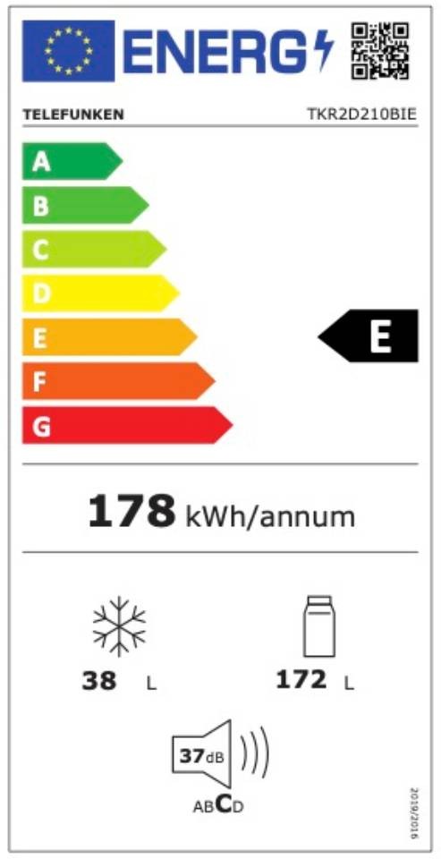 TELEFUNKEN Réfrigérateur congélateur encastrable  - TKR2D210BIE