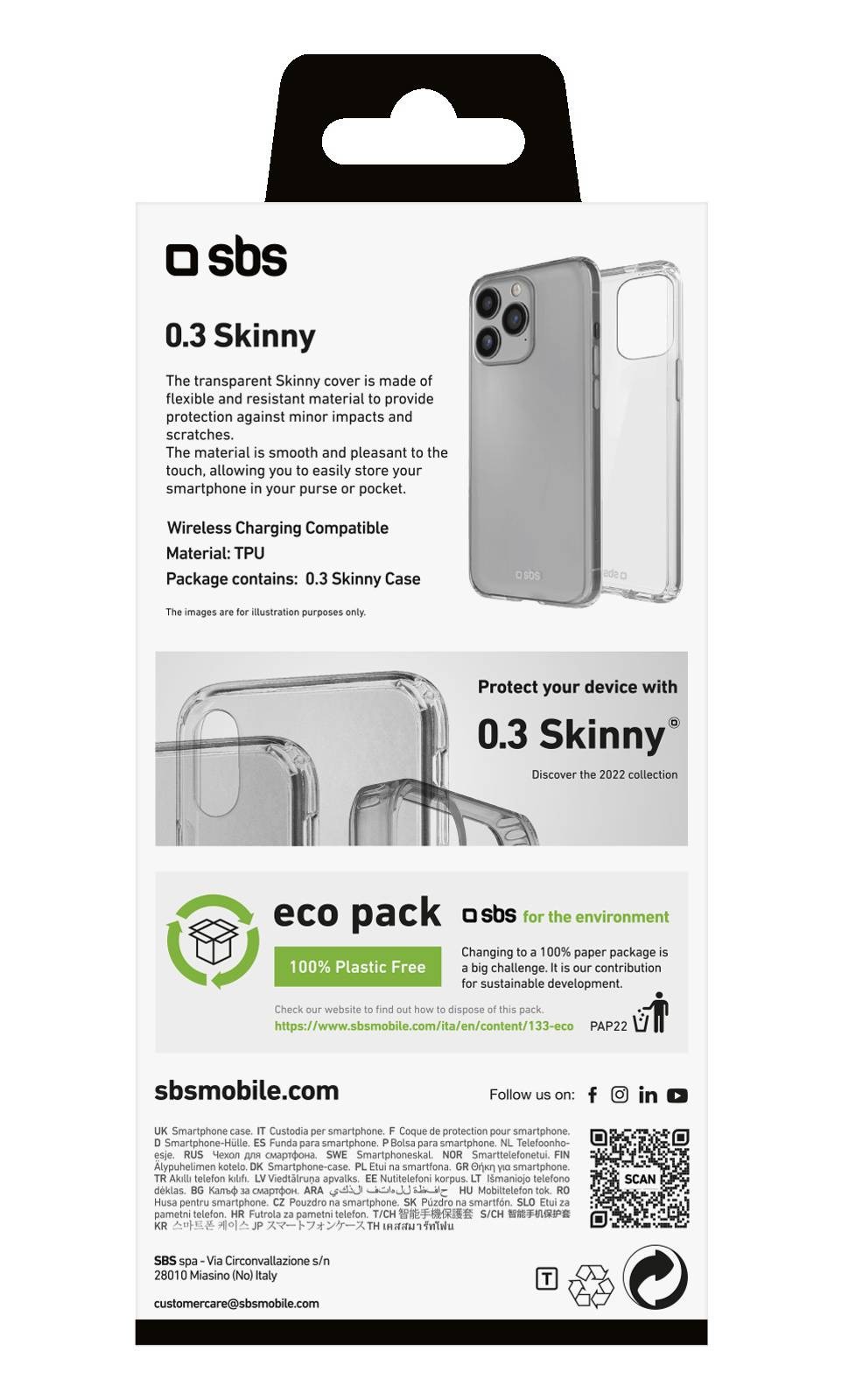 SBS Coque iPhone Coque Skinny pour iPhone 14 Pro - COQUESKIN-IP14PRO