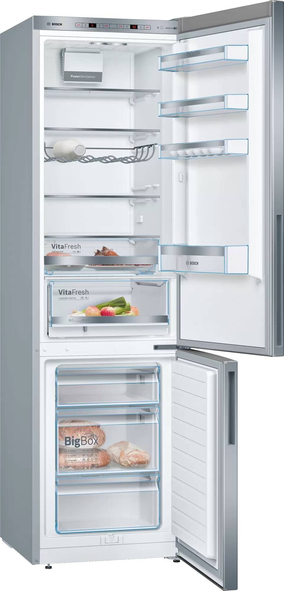 BOSCH Réfrigérateur congélateur bas Série 6 Low Frost 343L Inox - KGE39ALCA