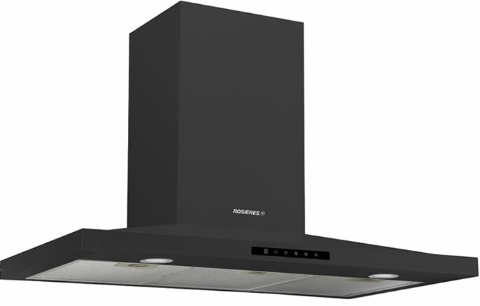 Hotte decorative murale ROSIERES 90cm 69dB Noir RHP97000/1LPN/1