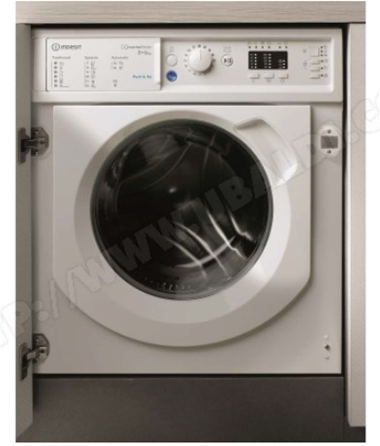 Lave linge sechant encastrable INDESIT 8kg 1400trs/min Blanc BIWDIL861485EU