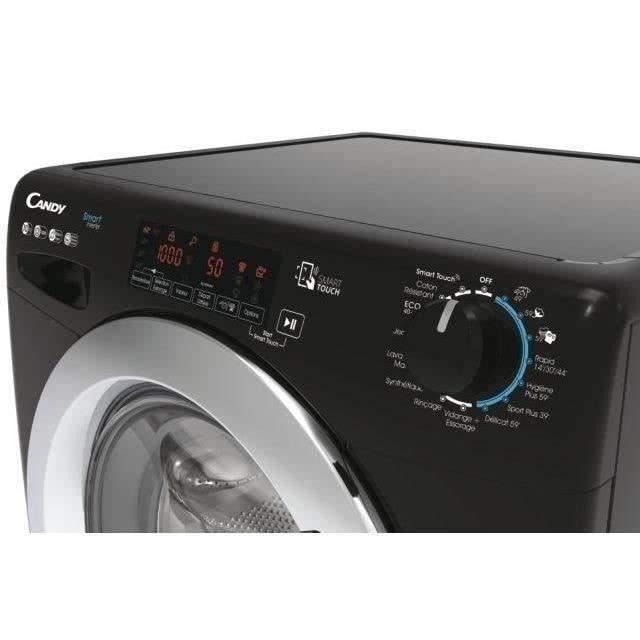 Lave linge Frontal CANDY , 1400 trs/mn, 10kg, Noir - CSS1410TWMCBE-FR Lave linge Frontal CANDY , 1400 trs/mn, 10kg, Noir - CSS1410TWMCBE-FR
