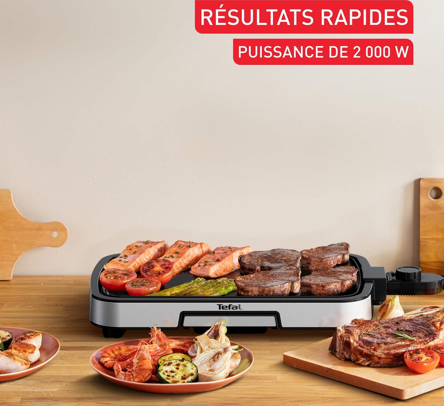 Plancha TEFAL 40x25cm 6 personnes Acier inoxydable - CB630D10