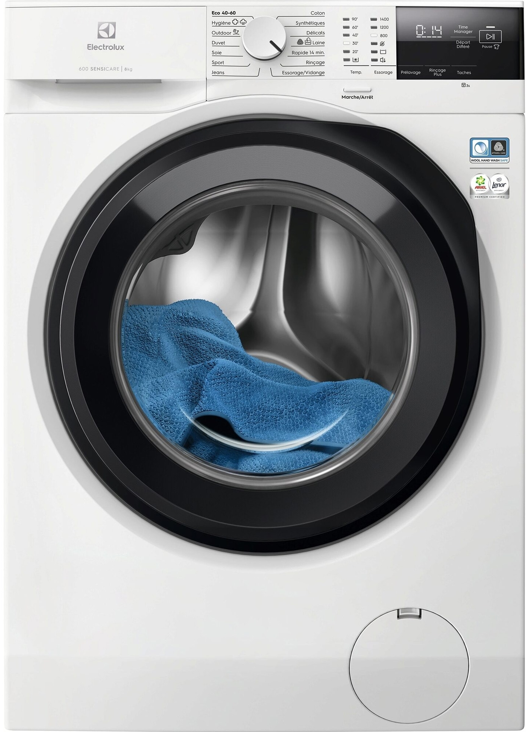 Lave linge Frontal ELECTROLUX SensiCare, Woolmark® Blue,  8Kg Blanc EW6FI4805AR
