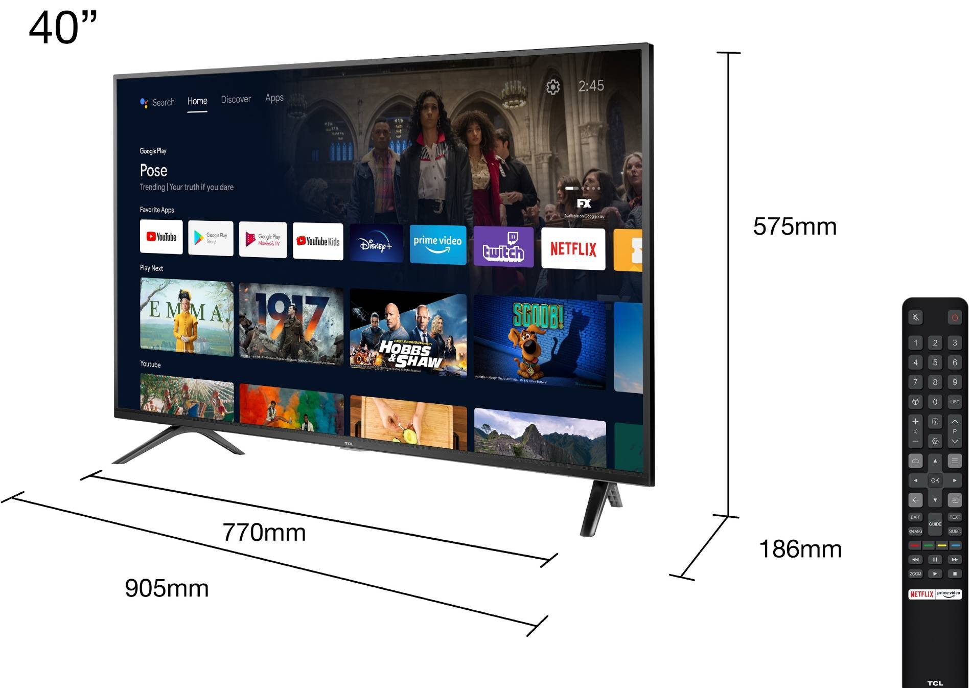 TCL TV LED Full HD 100 cm TV LED 40S5201 Full HD 100 cm